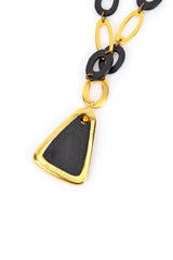 Vintage Clara Studio Geometric Oval Link Necklace pendant back @recess la