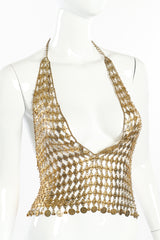 Vintage Chainmail Halter Top front on mannequin closeup @recessla