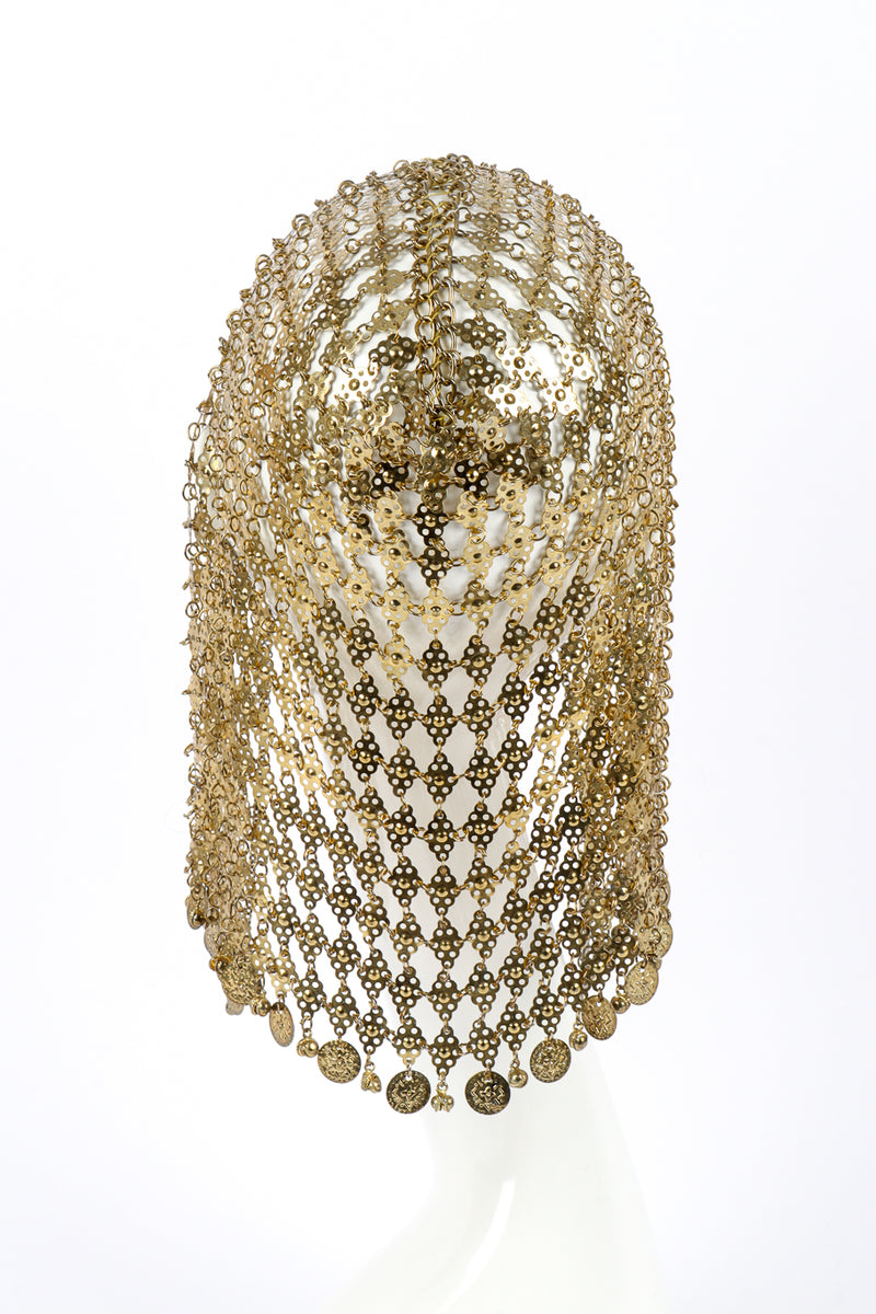 Vintage Chainmail Headpiece top view of back on mannequin @recessla