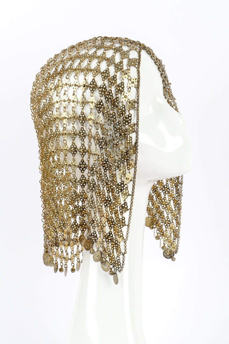 Vintage Chainmail Headpiece side on mannequin @recessla