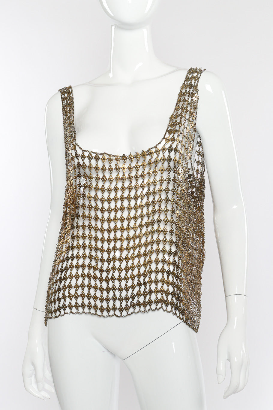 Vintage Chain Mail Tank Top front view on mannequin @recessla