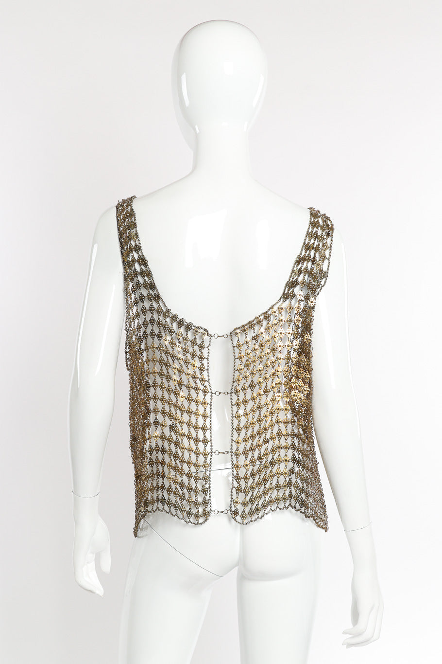 Vintage Chain Mail Tank Top back view on mannequin @recessla