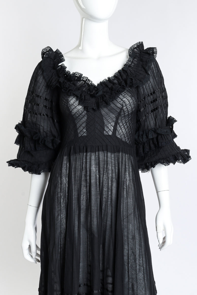 Mexicana Pintuck Ruffle Dress on mannequin detail @RECESS LA