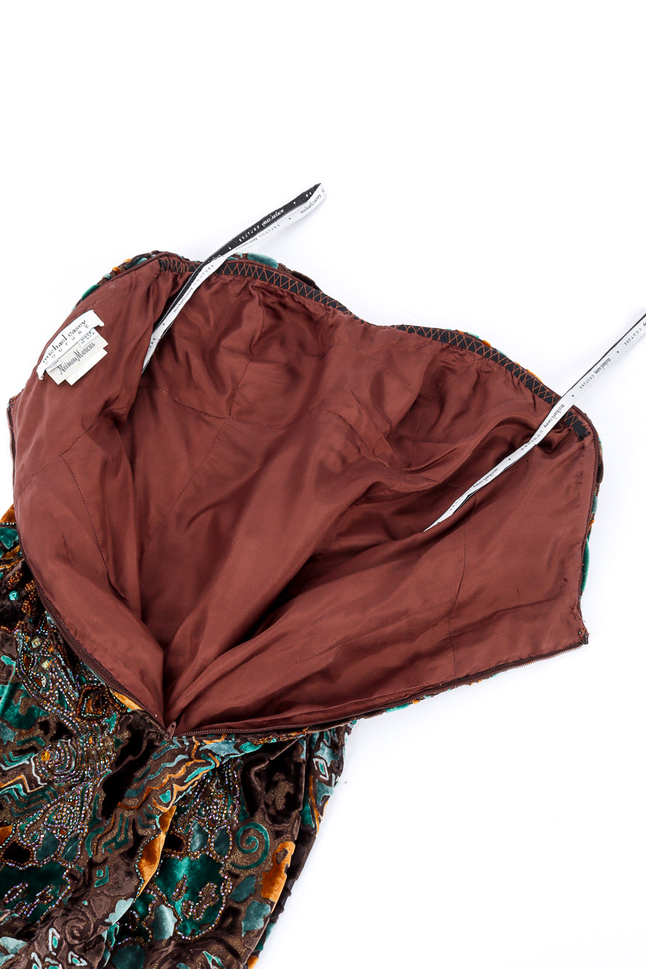 Vintage Michael Casey Strapless Velvet Burnout Gown back unzipped @recessla