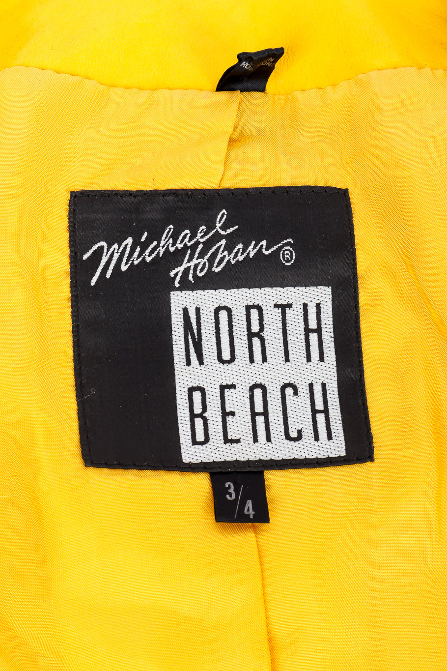 Vintage North Beach Cutout Leather Jacket and Skirt Set jacket signature label closeup @Recessla