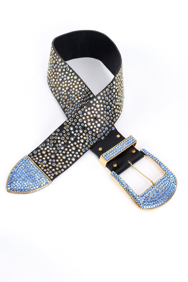 Vintage Michael Morrison MX Aurora Crystal Studded Belt front @recess la