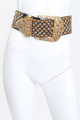 Michael Morrison MX Cross Crystal Studded Leather Belt mannequin @RECESS LA