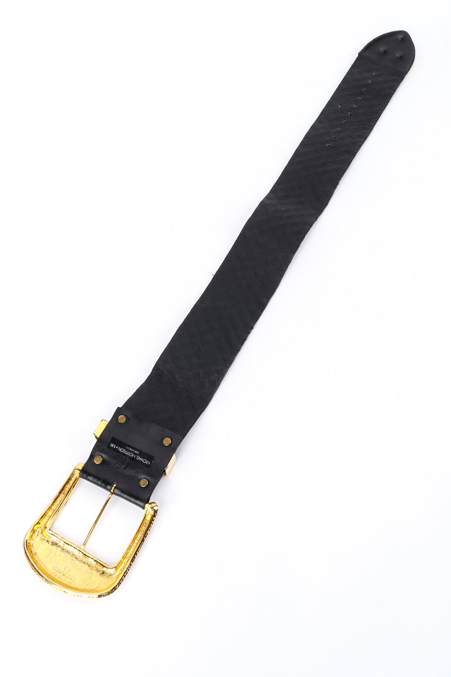 Michael Morrison MX Cross Crystal Studded Leather Belt reverse @RECESS LA