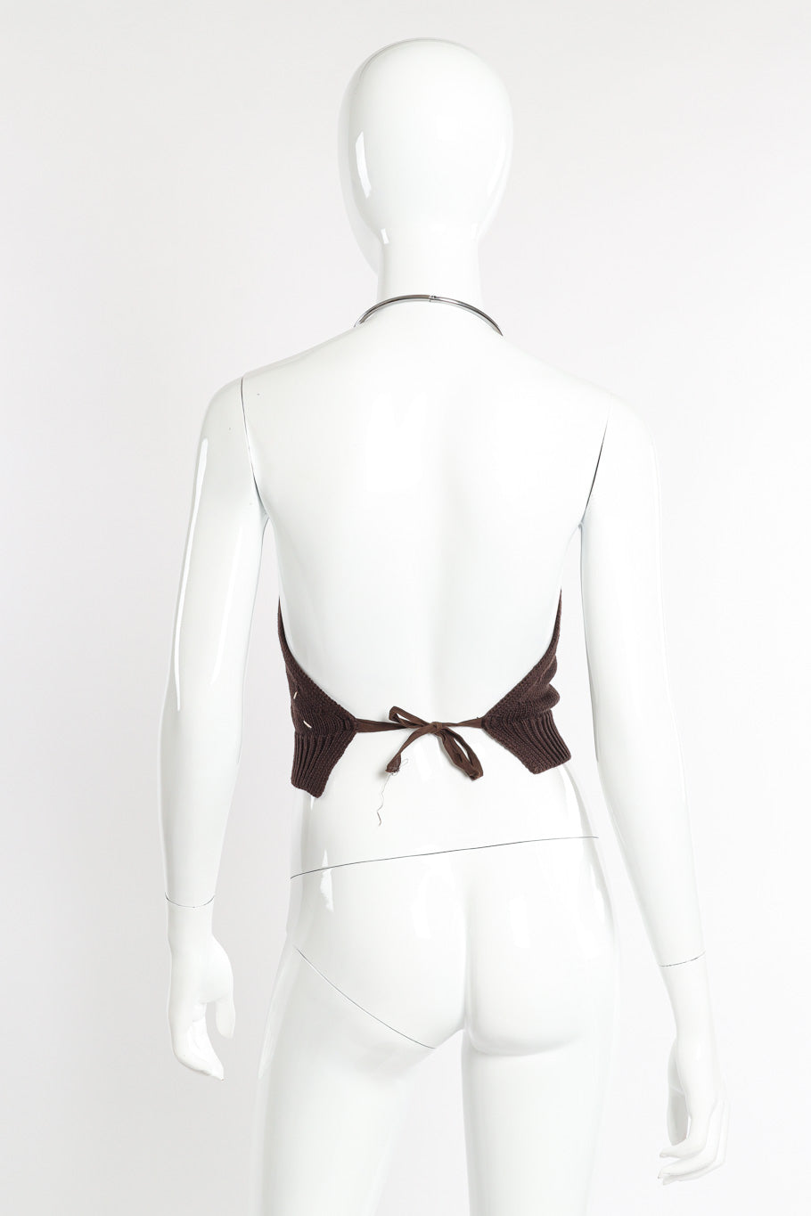 Knit halter top by Maison Margiela on mannequin back @recessla