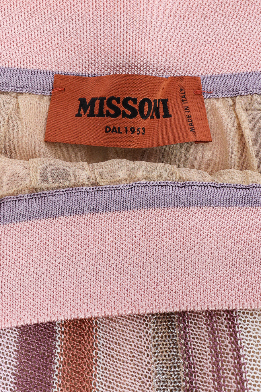 Missoni Striped Knit Duster, Tank, and Pants Set pant signature label closeup @Recessla