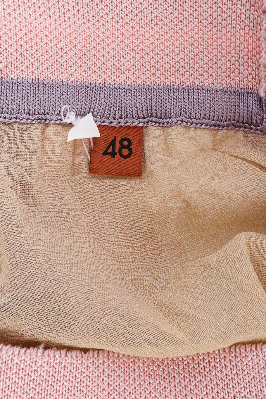 Missoni Striped Knit Duster, Tank, and Pants Set pant size tag closeup @Recessla