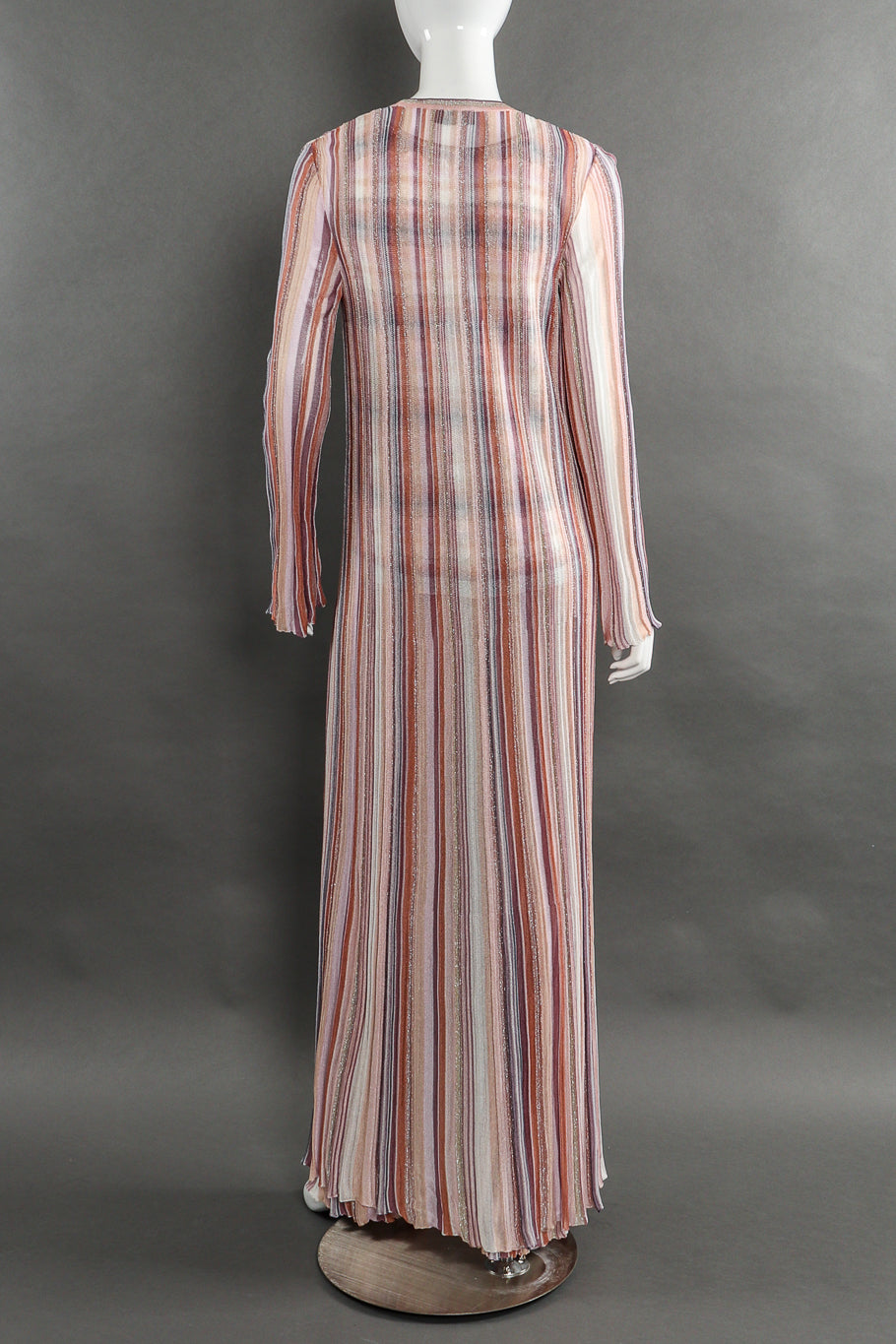 Missoni Striped Knit Duster, Tank, and Pants Set back view on mannequin @Recessla