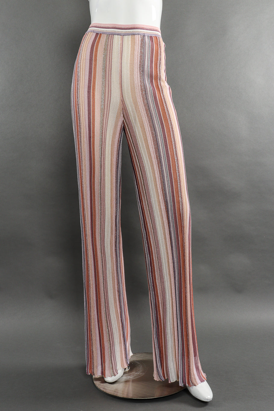 Missoni Striped Knit Duster, Tank, and Pants Set front view of pant on mannequin @Recessla