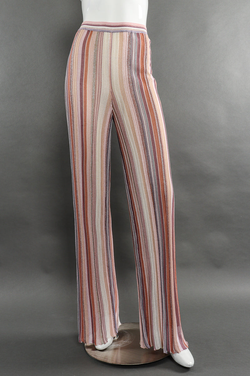 Missoni Striped Knit Duster, Tank, and Pants Set front view of pant on mannequin @Recessla