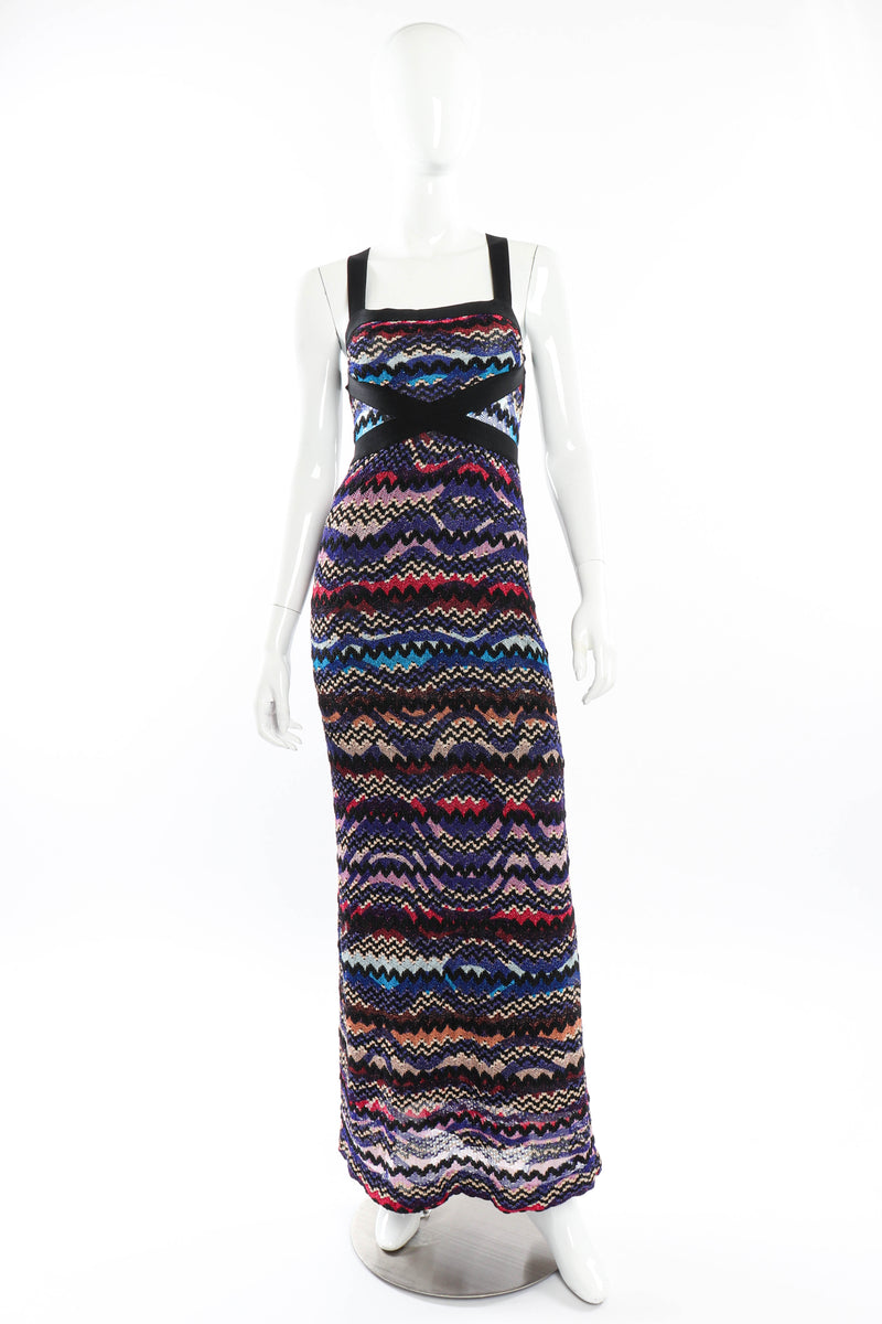 Missoni Chevron Knit Maxi Dress front on mannequin @recessla