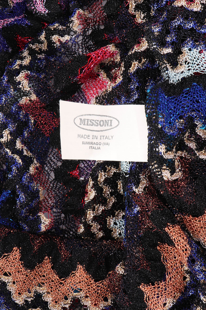 Missoni Chevron Knit Maxi Dress signature label closeup @recessla