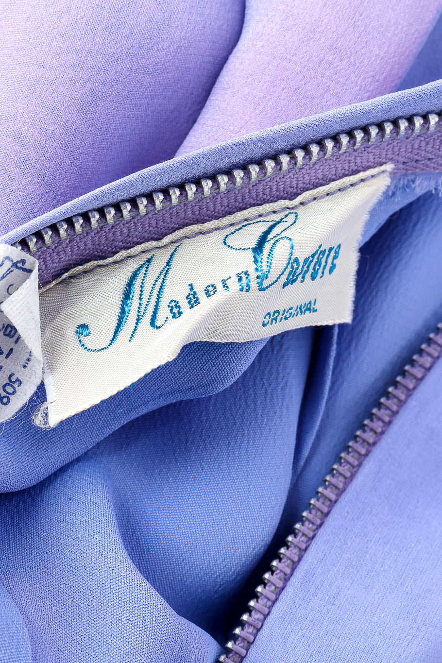 Vintage Modern Couture Beaded Collar Dress signature label closeup @Recessla