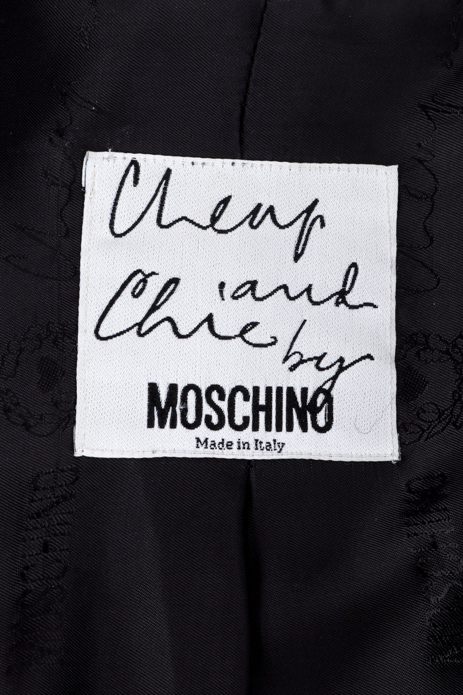 Vintage Moschino Cheap and Chic Babydoll Coat label at Recess LA