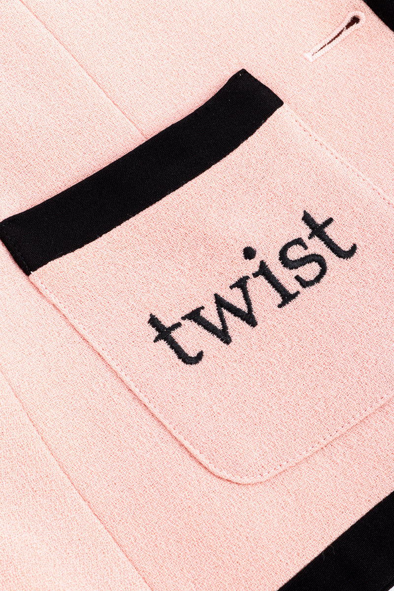 "Let's Twist" Embroidered Wool Jacket by Moschino pocket @recess la