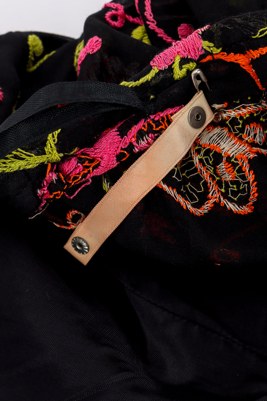 Vintage Mr. Blackwell Embroidered Butterfly Peasant Dress shoulder strap retainers @recess la