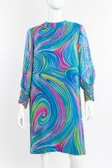 Abstract Swirl Silk Dress