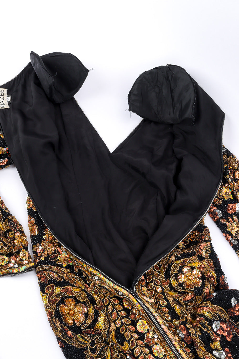 Vintage Naeem Khan Beaded Floral Brocade Gown back unzipped @recessla