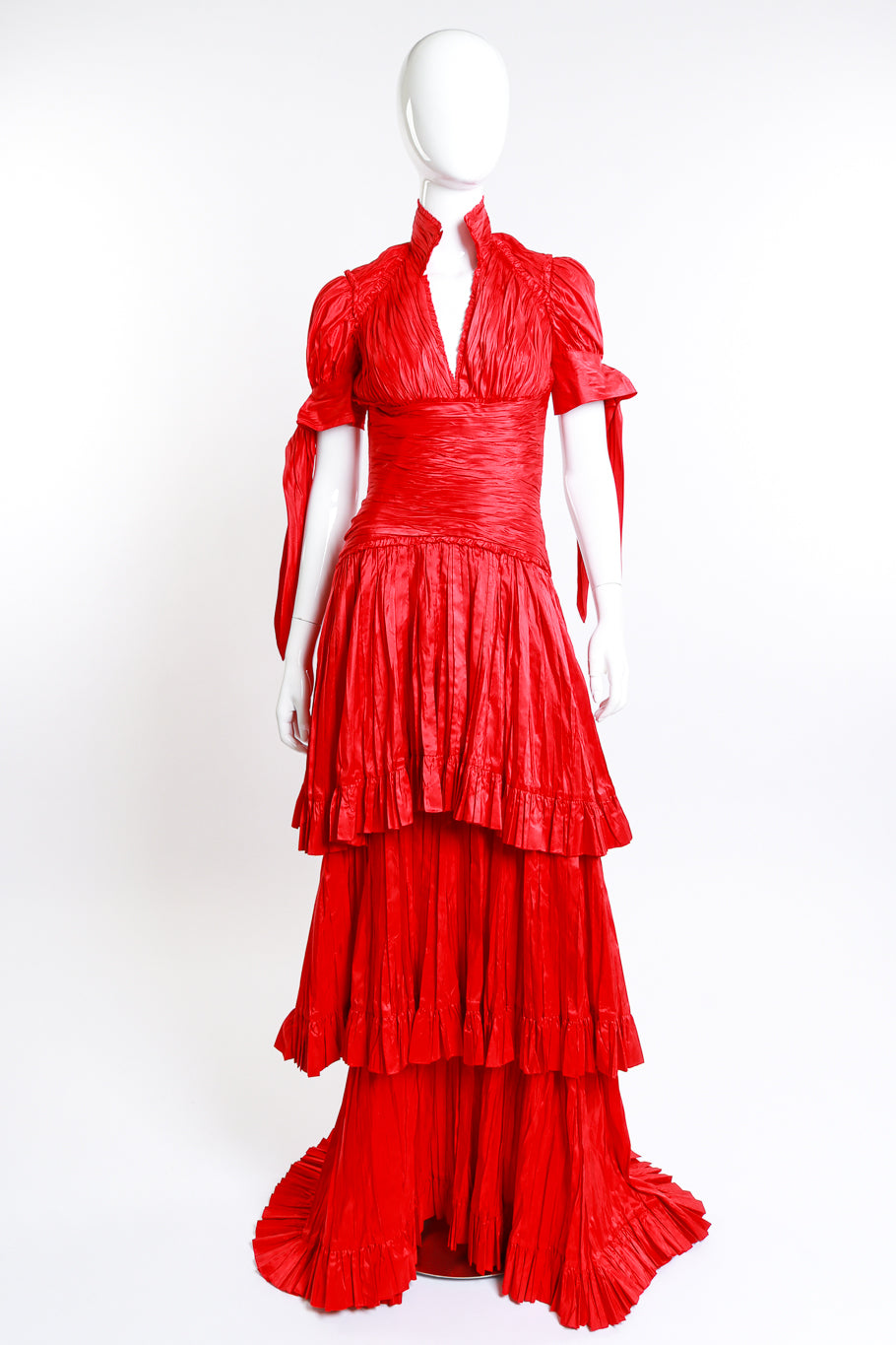 Vintage Naeem Khan Flamenco Maxi Dress front on manenquin @recess la