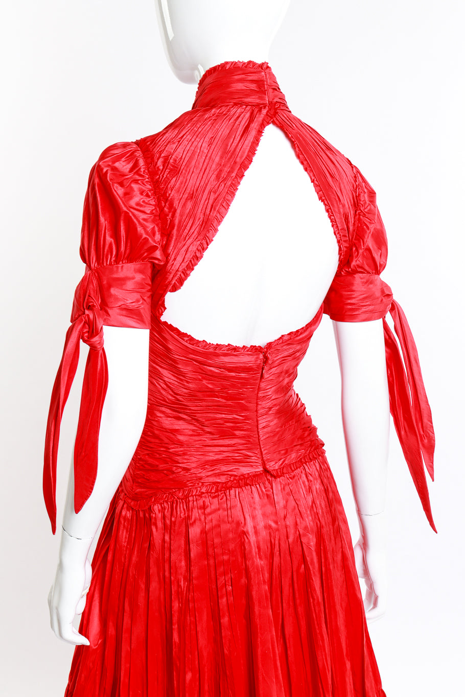 Vintage Naeem Khan Flamenco Maxi Dress 3/4 back on mannequin closeup @recess la