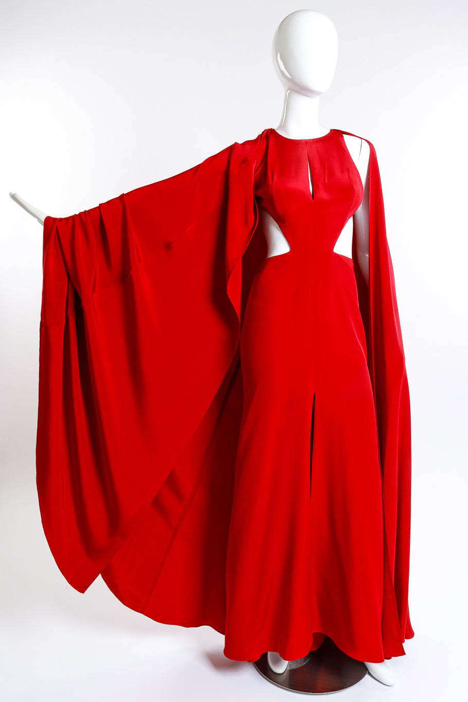 Keyhole Cut Caped Gown Naeem Khan front cape on mannequin @RECESS LA