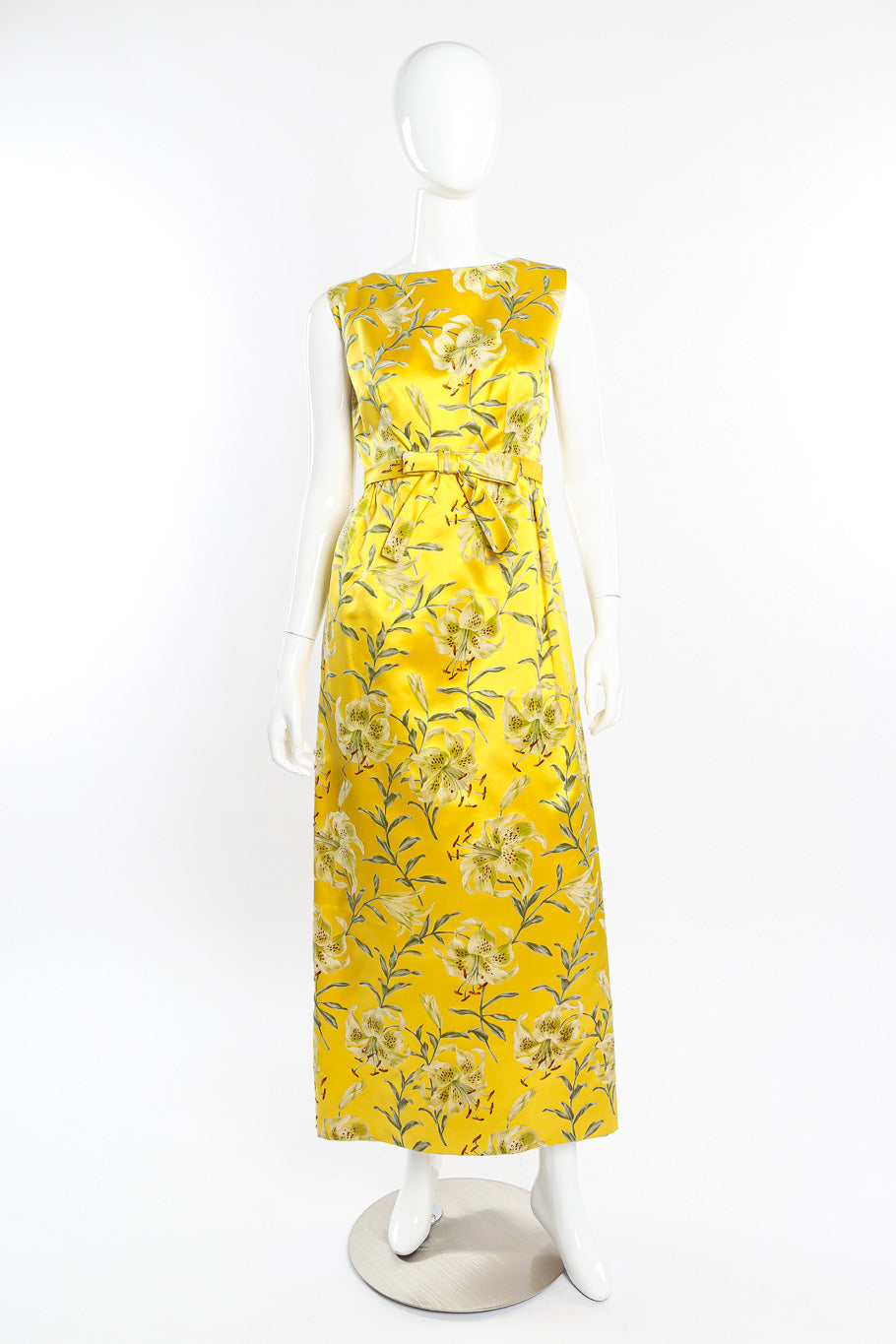 Velvet floral dress by Nat Kaplan on mannequin front @recessla