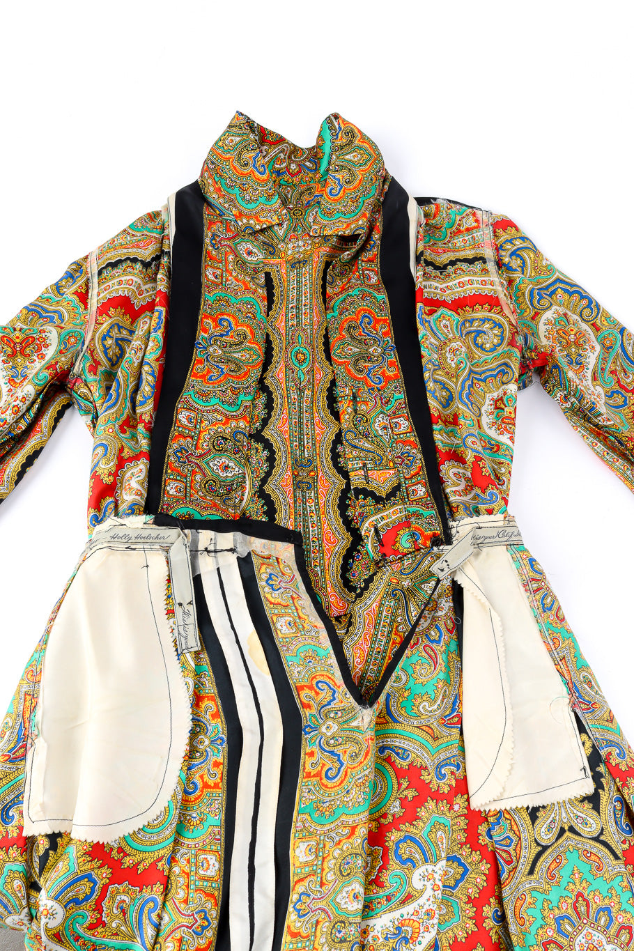 Vintage Holly Hoelscher Silk Paisley Shirt Dress inside out @Recessla
