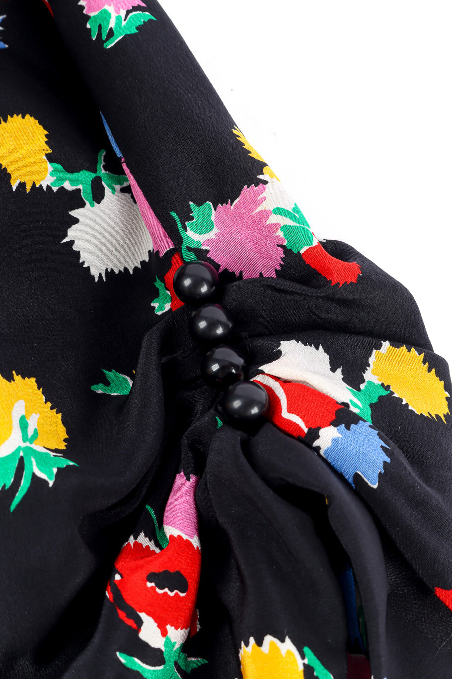 Nina Ricci silk floral print dress button detail @recessla