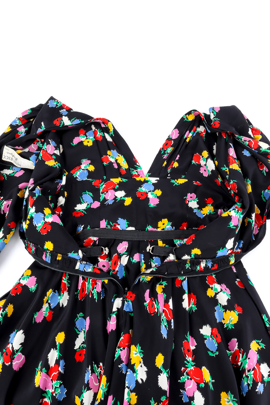 Nina Ricci silk floral print dress back zipper detail @recessla