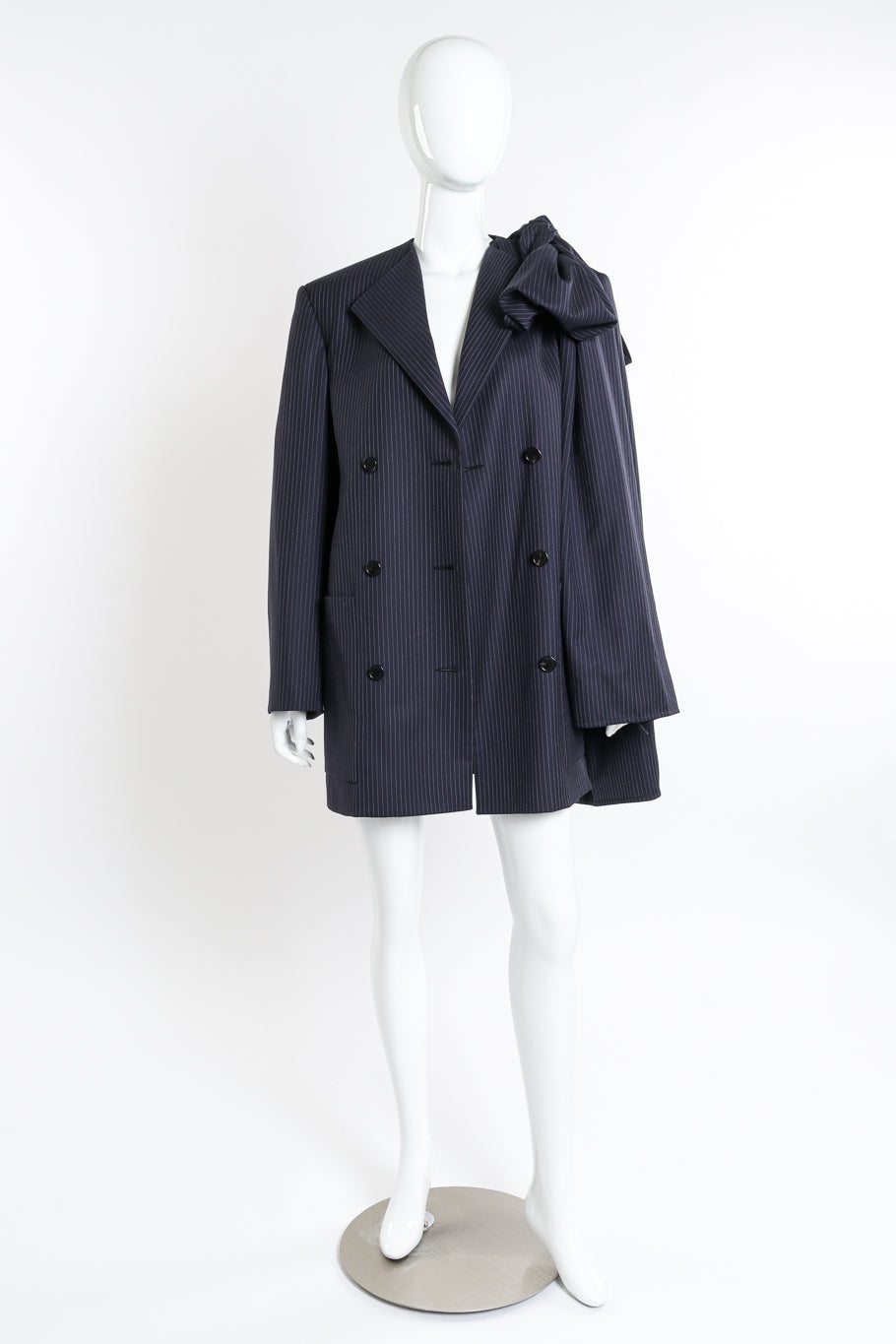 Nina Ricci Pinstripe Bow Jacket front on mannequin @recessla
