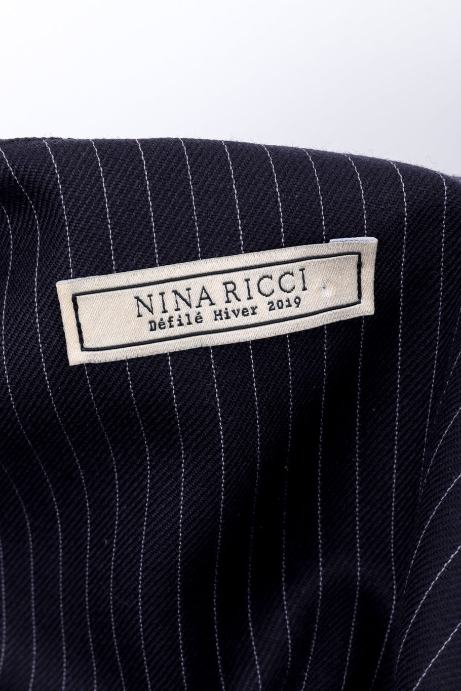 Nina Ricci Pinstripe Bow Jacket signature label @recessla
