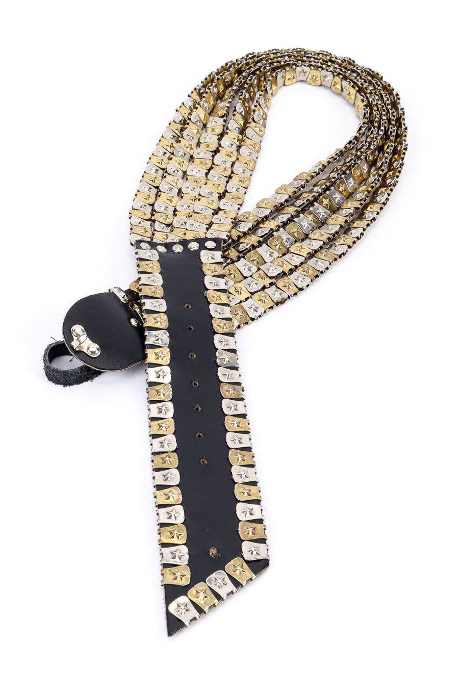 Vintage Jose Cotel Star Studded Leather Drape Belt front @recessla