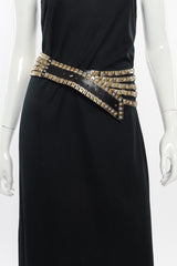 Vintage Jose Cotel Star Studded Leather Drape Belt front on mannequin @recessla