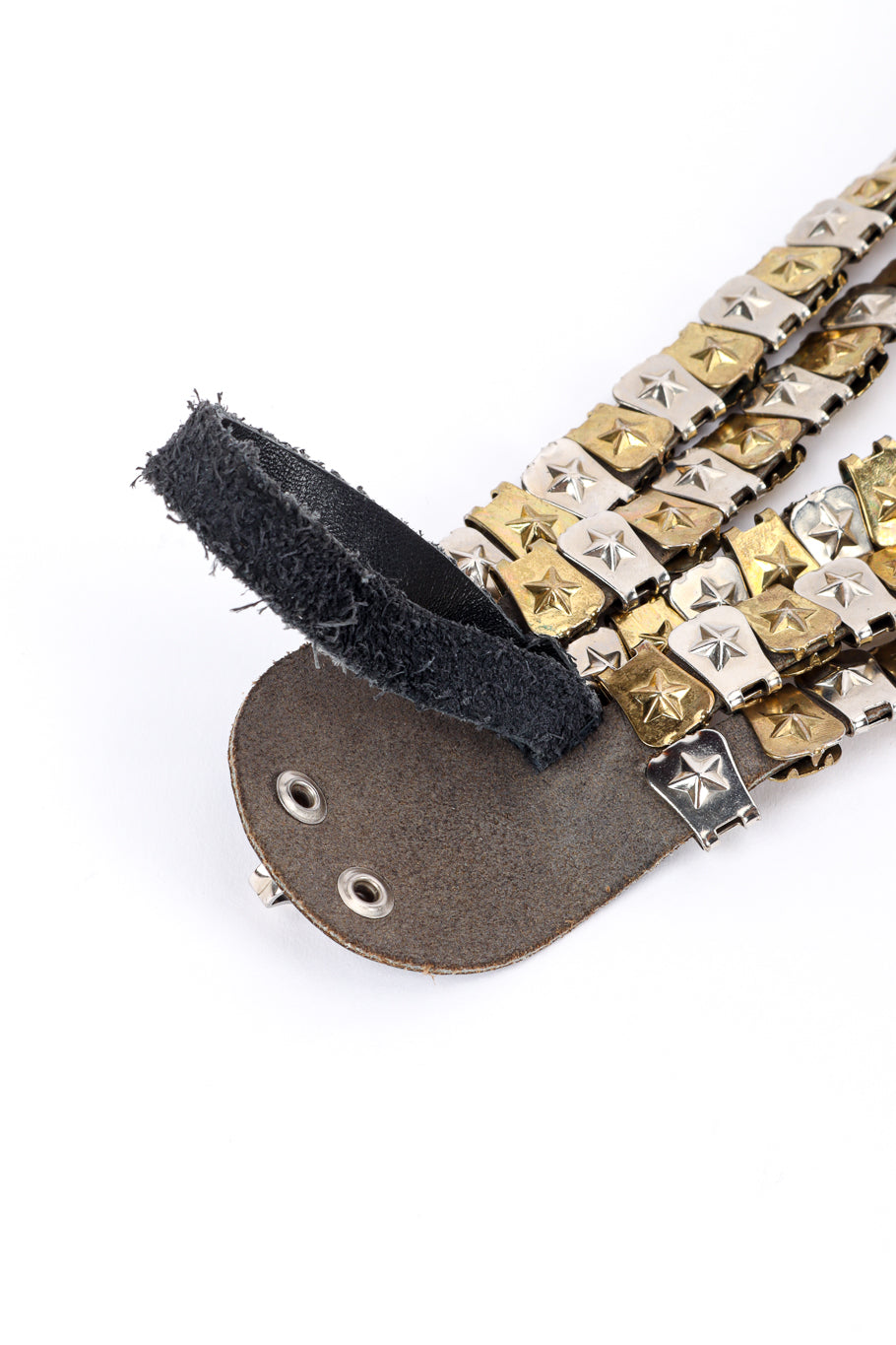 Vintage Jose Cotel Star Studded Leather Drape Belt loop closeup @recessla