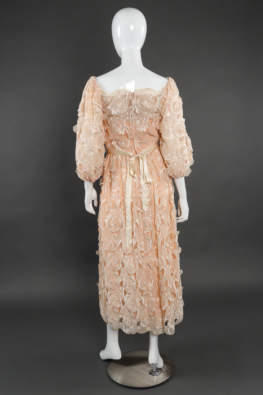 Vintage embroidered lace dress by Richilene on mannequin back @recessla
