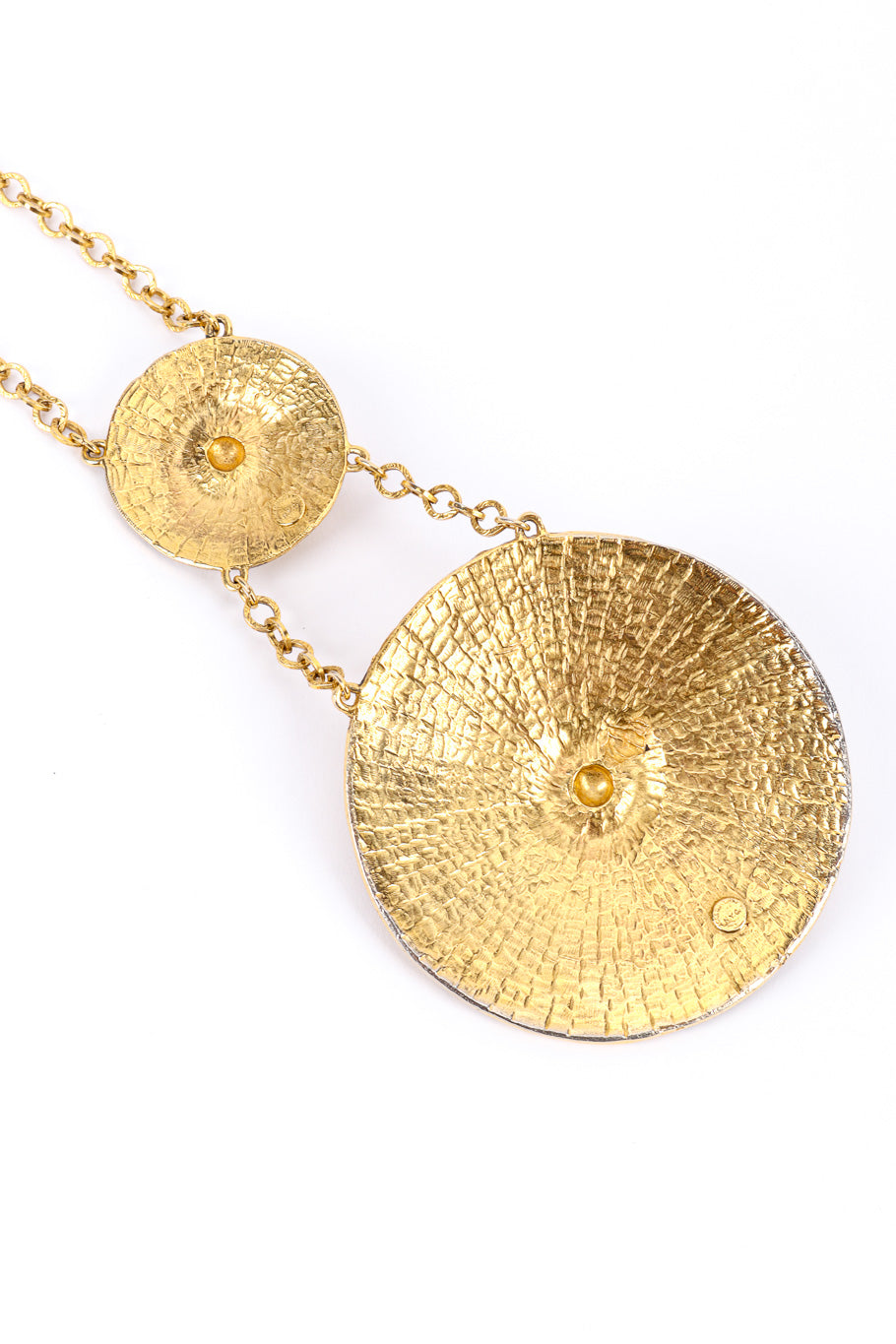 Vintage Accessocraft Double Medallion Necklace medallion back view @recessla