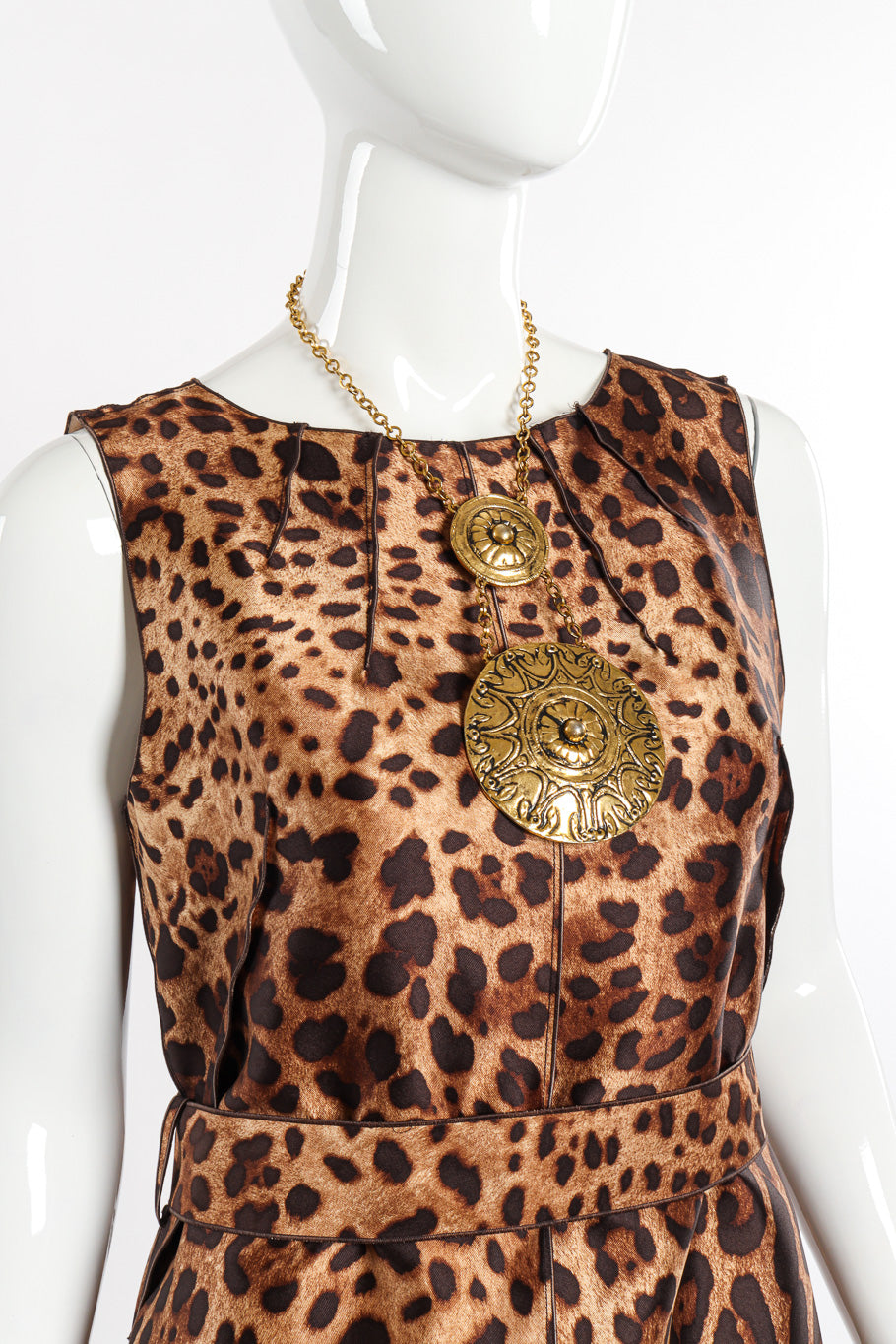 Vintage Accessocraft Double Medallion Necklace on mannequin @recessla