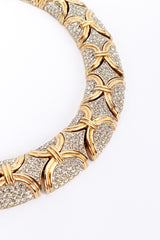 Vintage Golden Arc Crystal Contour Collar Necklace detail @RECESS LA