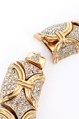 Vintage Golden Arc Crystal Contour Collar Necklace clasp @RECESS LA