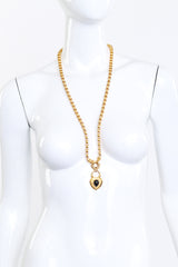 Vintage Joan Rivers Long Heart Pendant Necklace on mannequin @recess la