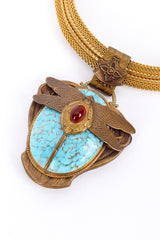 Vintage Patrice Dragonfly Stone Pendant Necklace pendant closeup @recess la