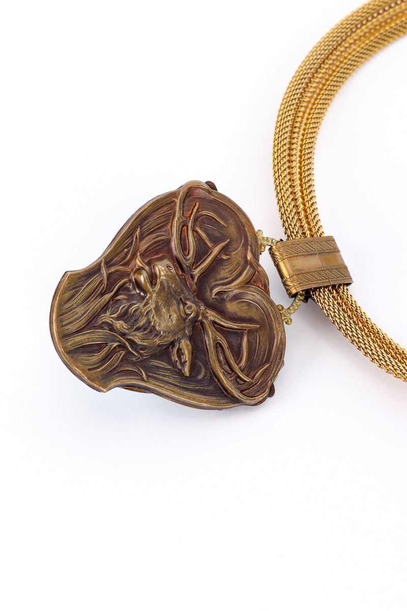 Vintage Patrice Dragonfly Stone Pendant Necklace pendant deer back @recess la