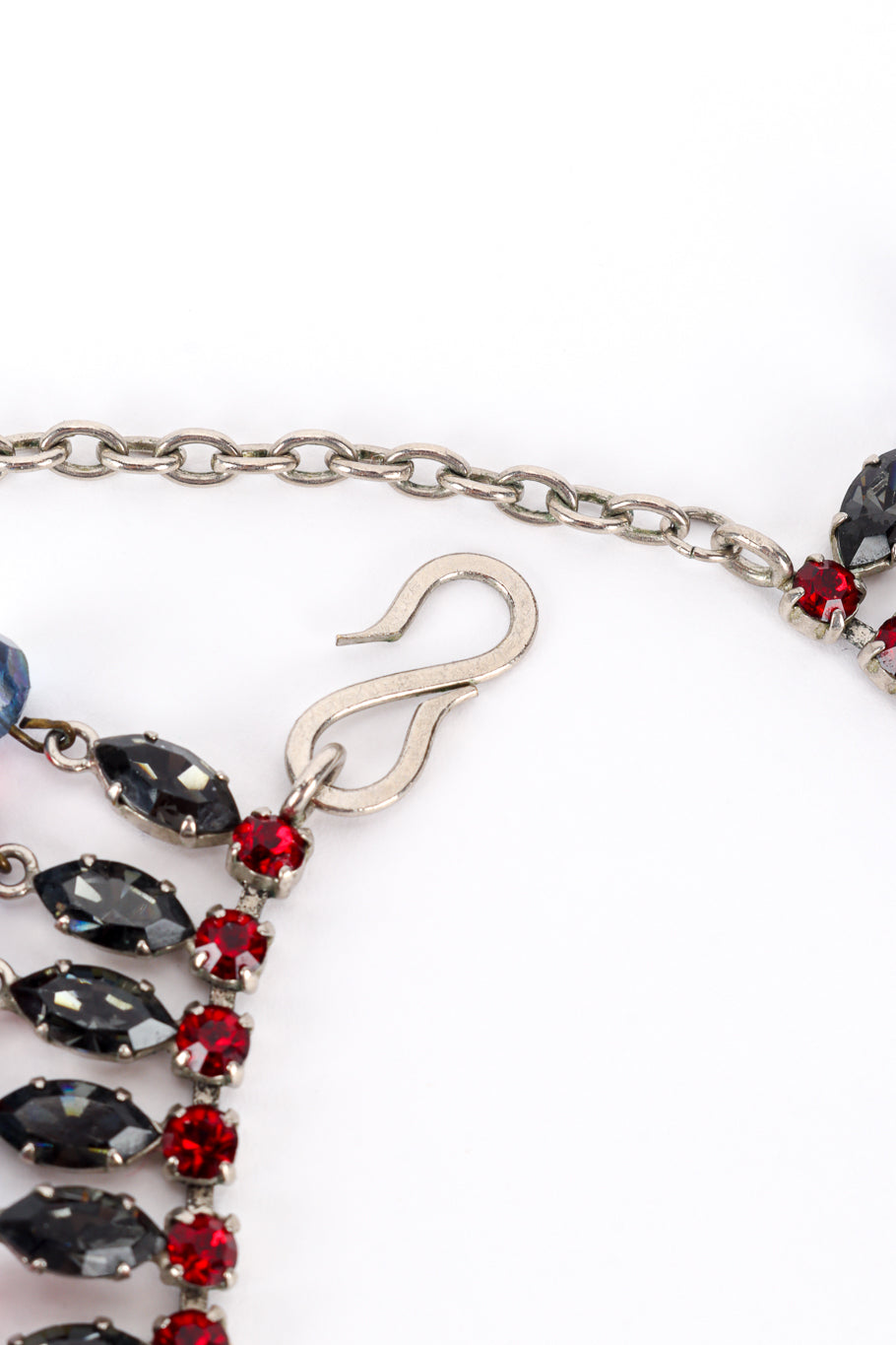 Vintage Beaded Dangle Crystal Collar Necklace hook clasp @recess la