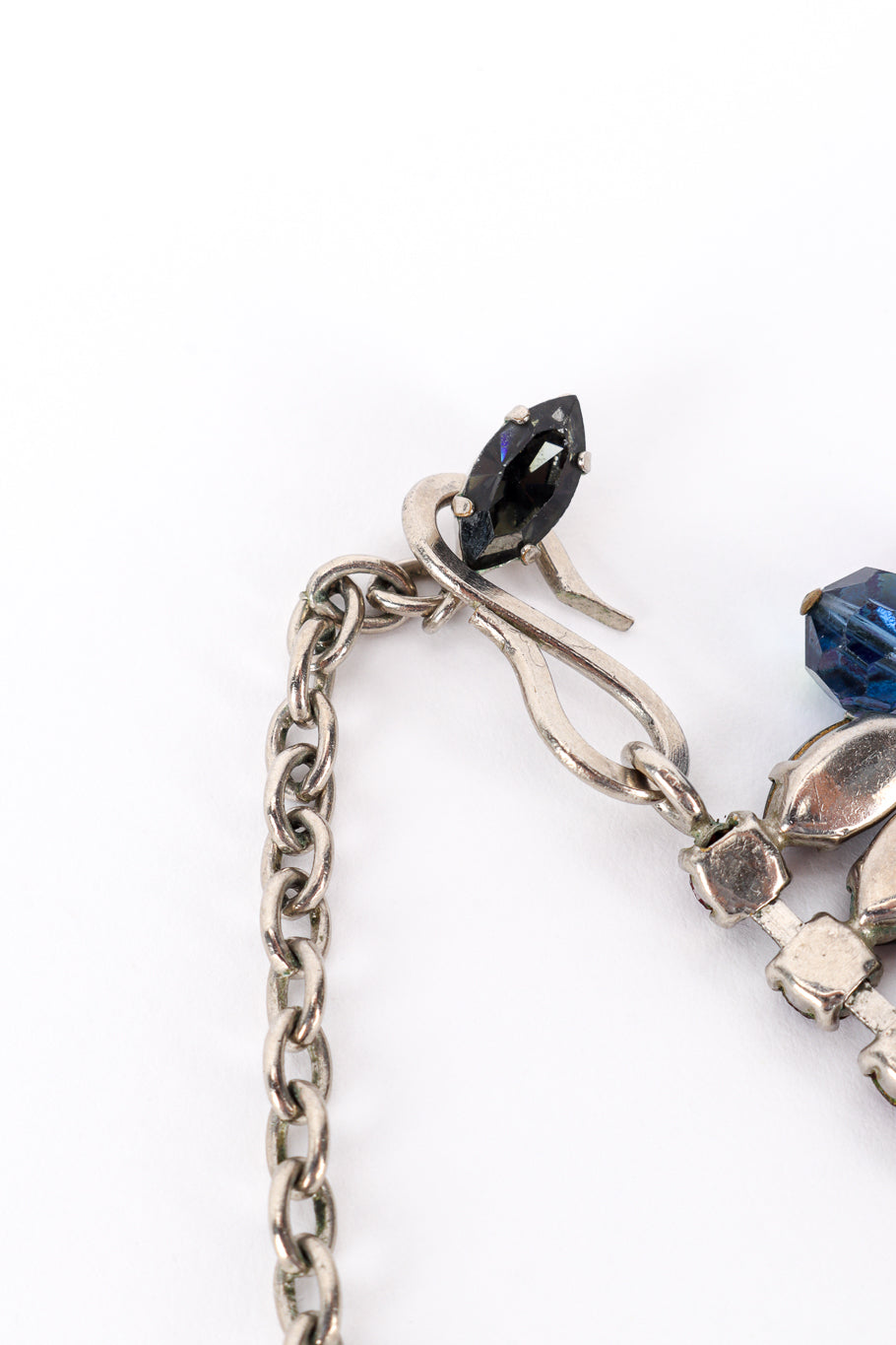 Vintage Beaded Dangle Crystal Collar Necklace hook closure clasped @recess la