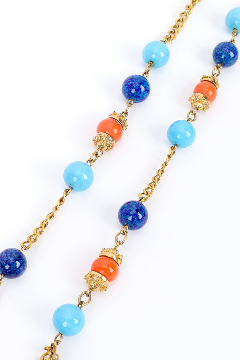 Beaded Column Drop Necklace by Accessocraft on white background chains @recess LA