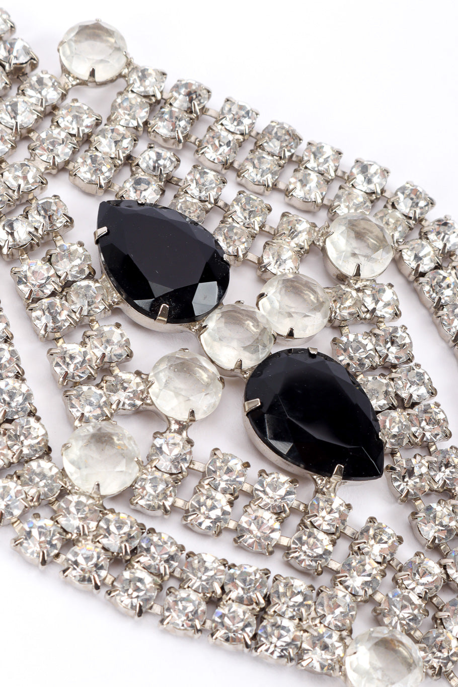 Vintage Crystal Cluster Drop Necklace crystal closeup @recessla